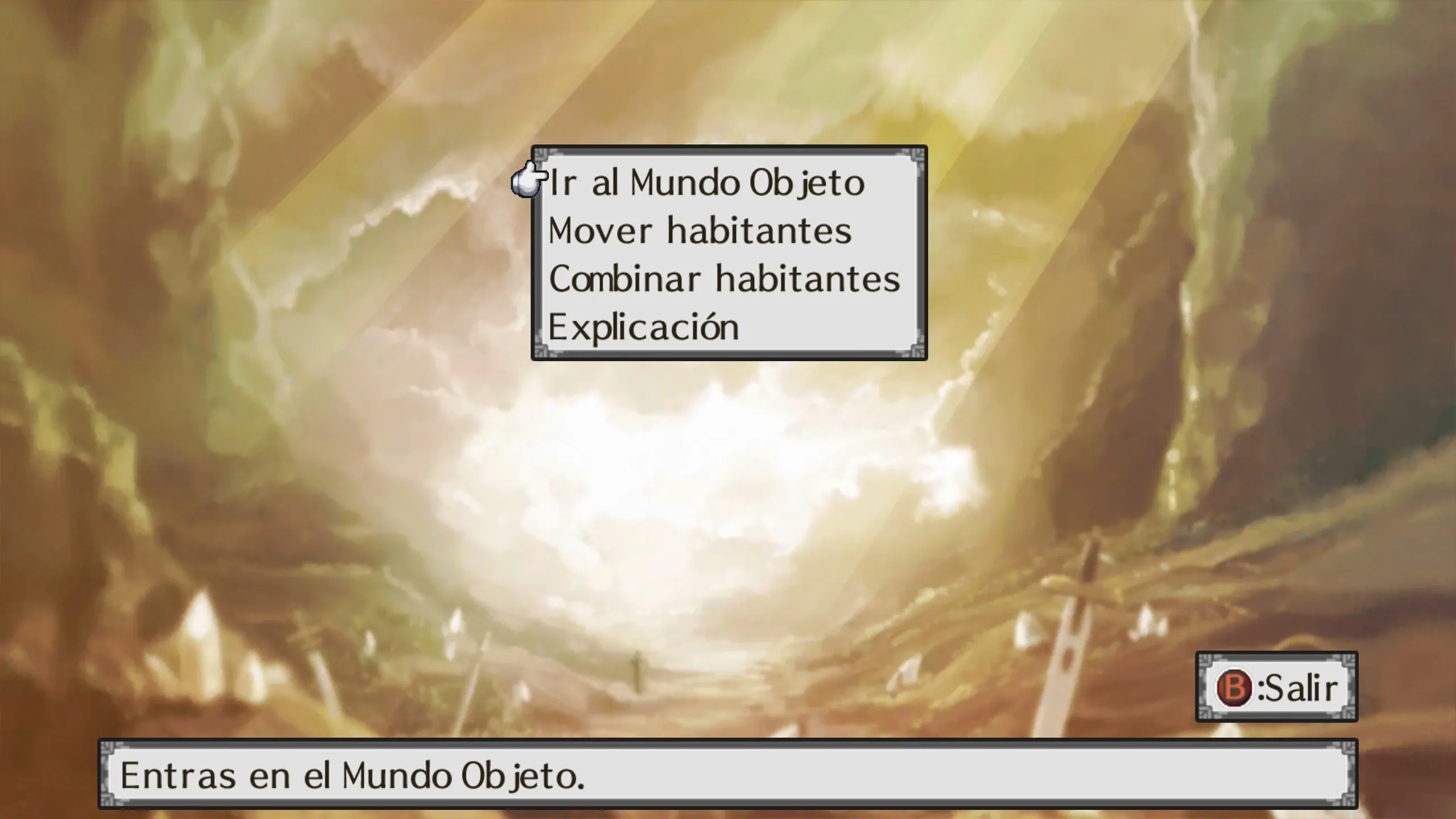 Menú del Mundo Objeto