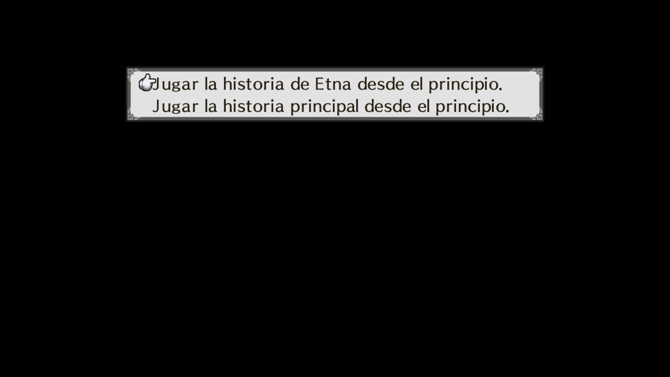 Opción para jugar la historia de Etna
