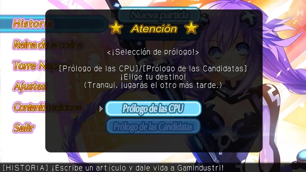 Opción Historia