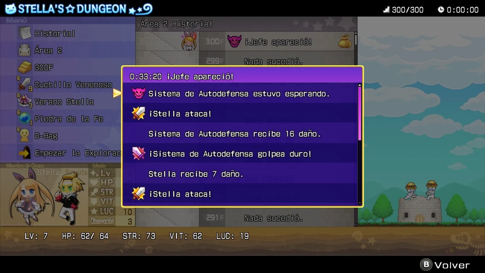 Descripción de un evento en el historial