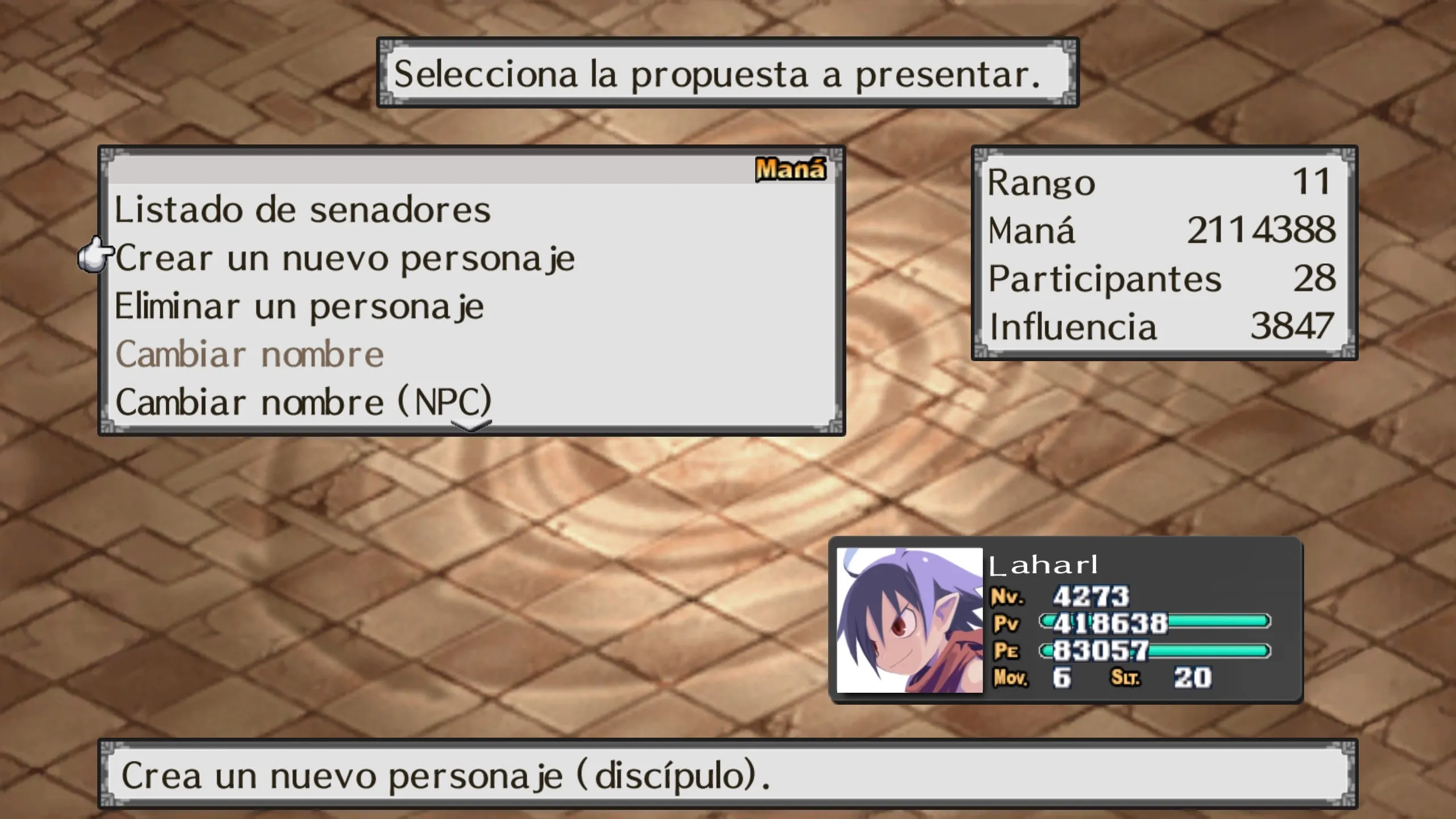 Crear personaje