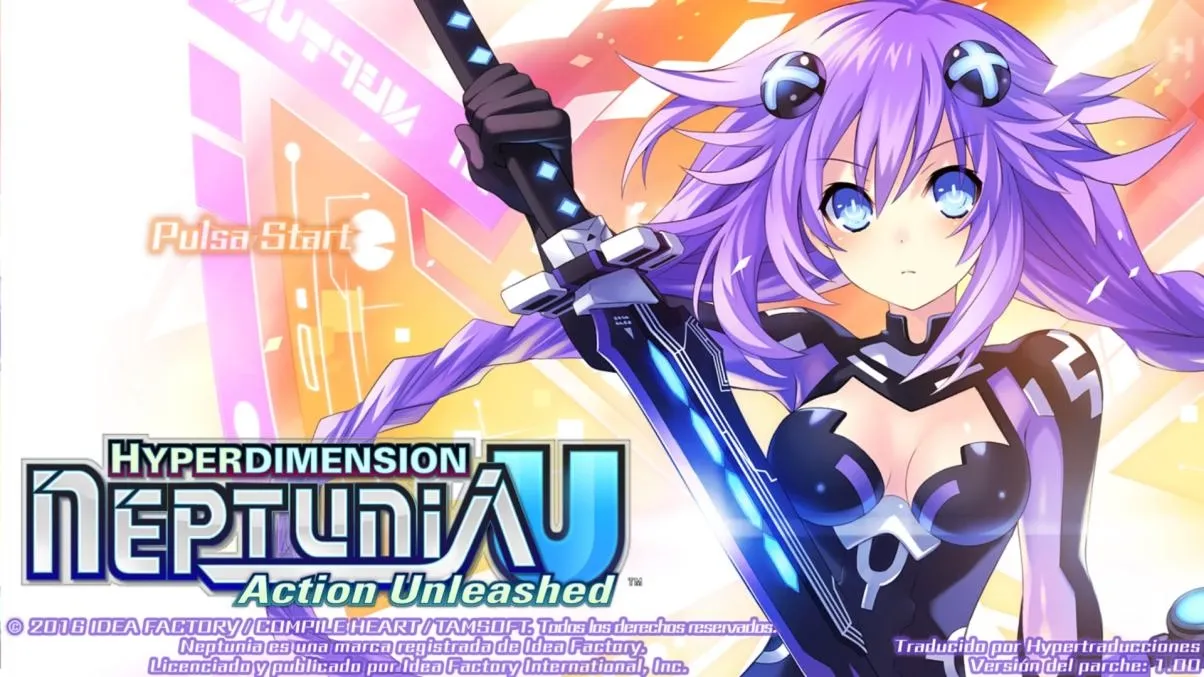 Portada de la entrada: Neptunia U - Act. 1: Introducción y menú principal