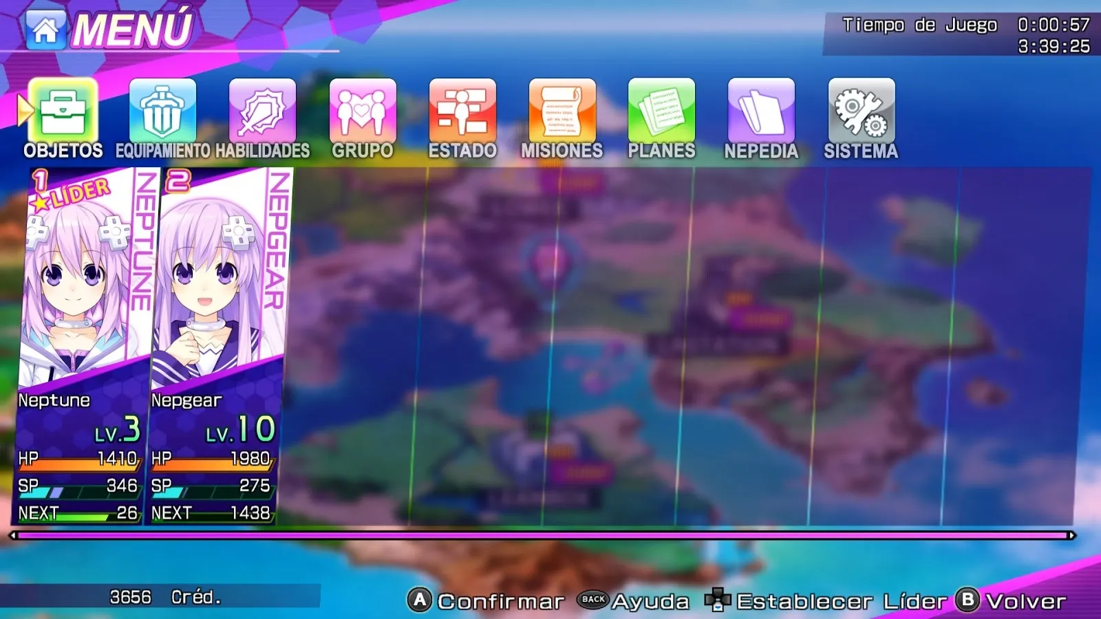Portada de la entrada: Neptunia R;B3 - Actualización 2: Ediciones de las imágenes en los menús.