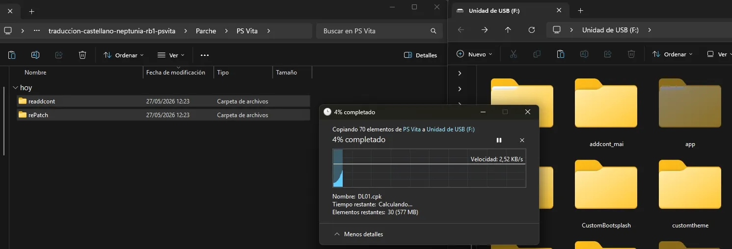 Transferencia de archivos de PC a PS Vita.