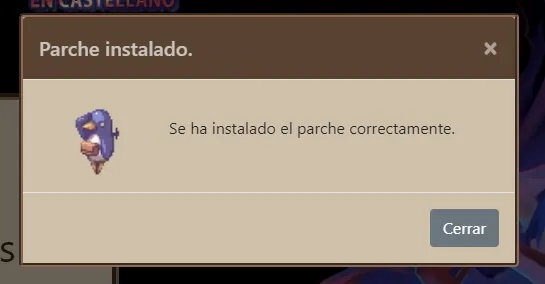 Parche instalado.