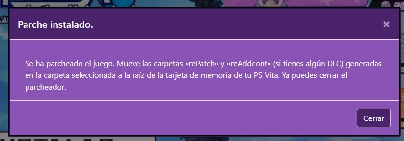 Parcheado terminado.